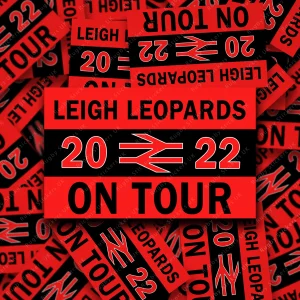 Leigh Leopards on tour fan stickers
