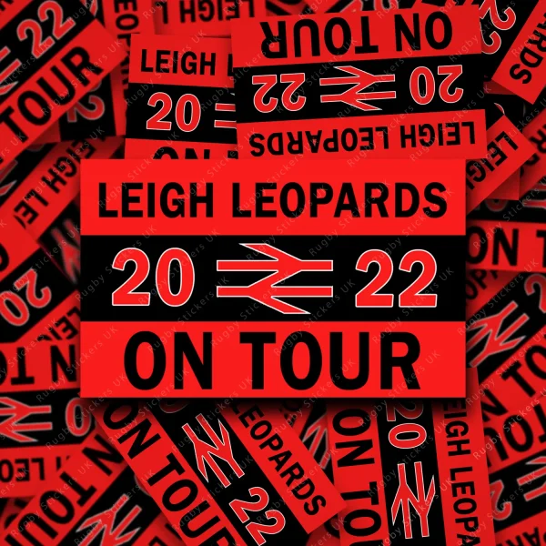 Leigh Leopards on tour fan stickers