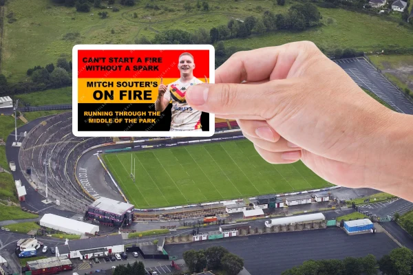 Bradford Bulls - Mitch Souter's on fire Rugby League fan stickers