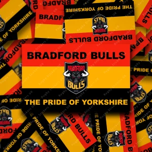 Bradford Bulls, The pride of Yorkshire stickers. Featuring the new logo in the centre with the text on a red, amber and black background