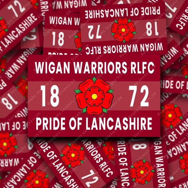 Wigan Warriors pride of Lancashire fan sticker pack