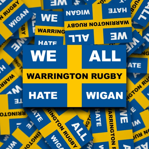 Warrington Rugby all hate Wigan fan stickers