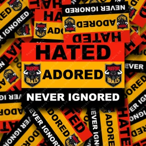 hated adored never ignored bradford bulls sticker